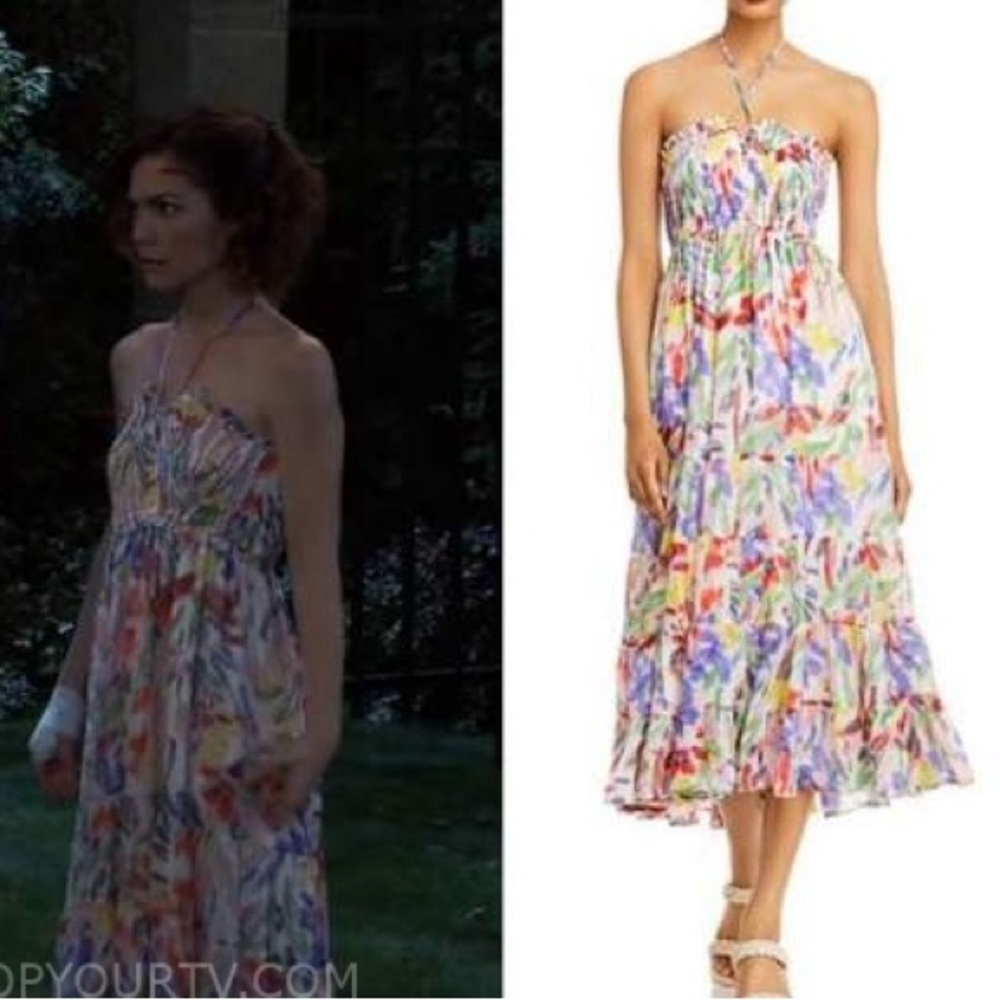 NEW Aqua floral brush stroke midi dress AS SEEN ON TV!